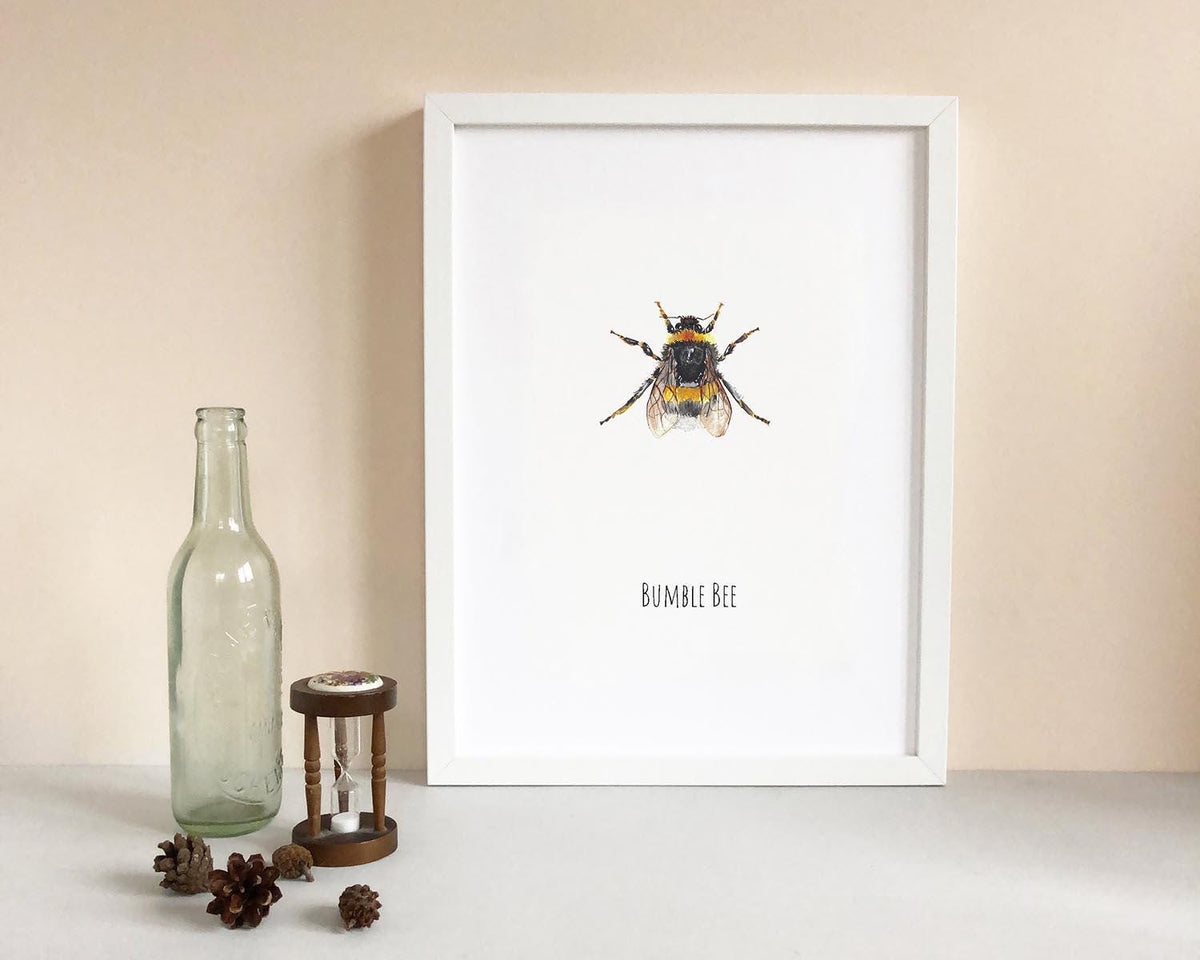 Personalised Bumble Bee Watercolour Art Print
