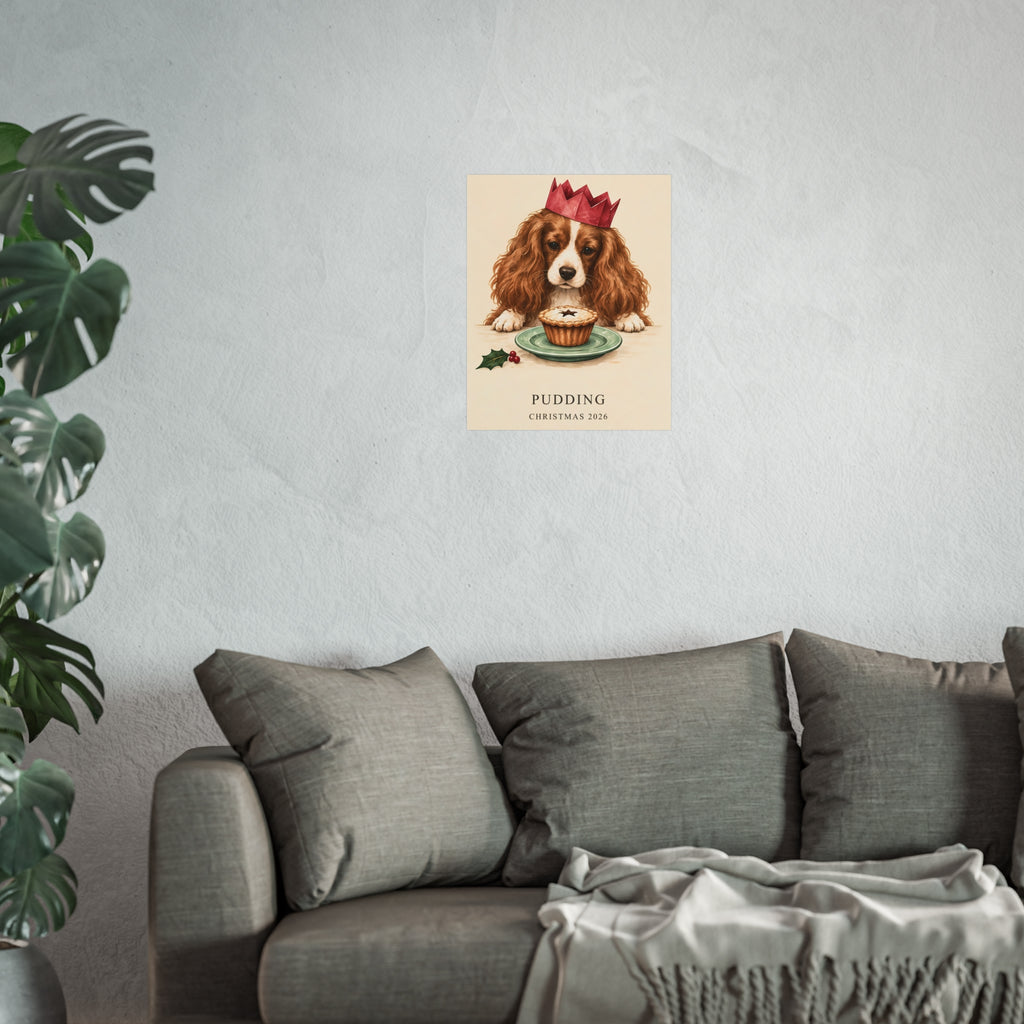 Paper Crown Spaniel – Personalised Christmas Pet Print