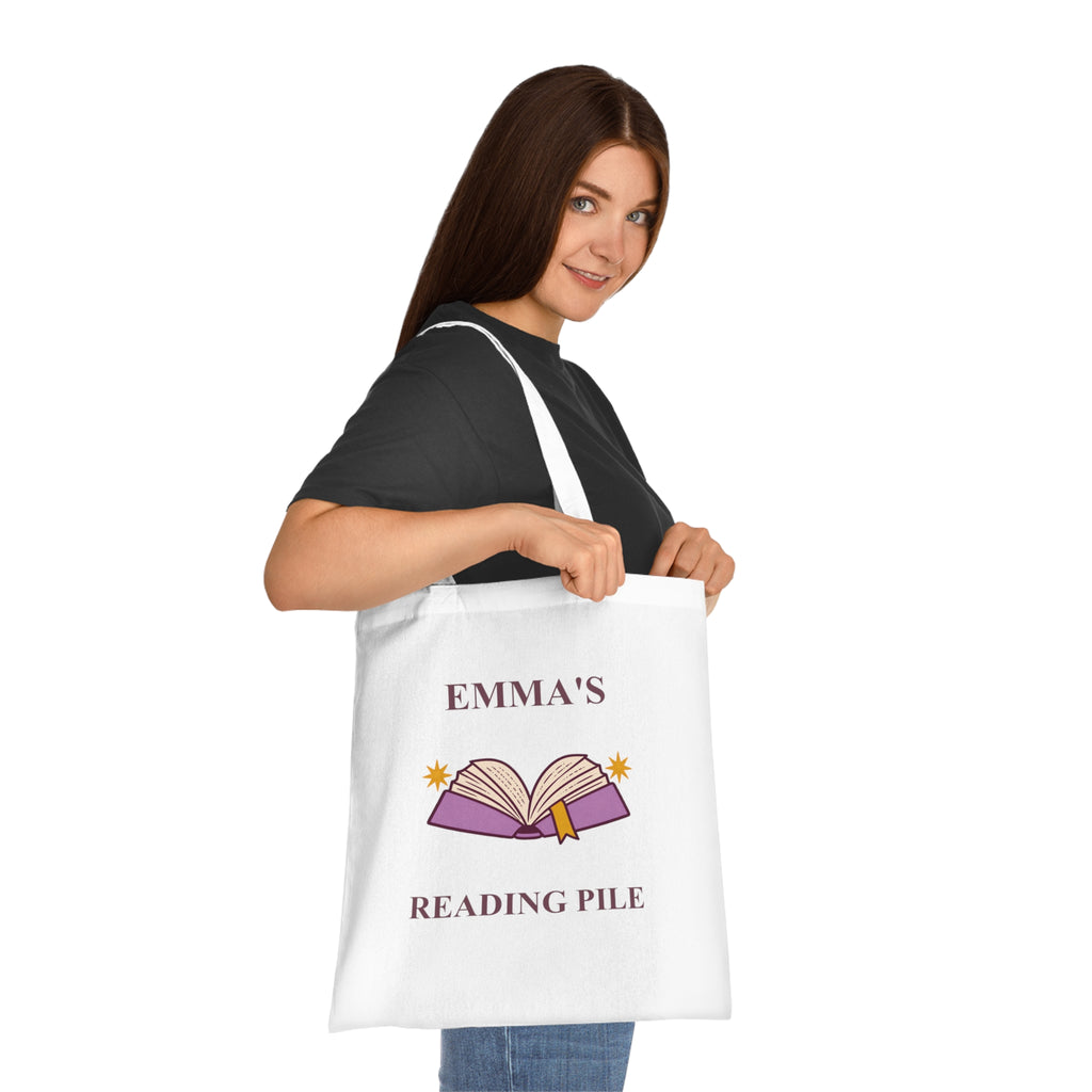 Personalised Reading Pile Cotton Tote Bag
