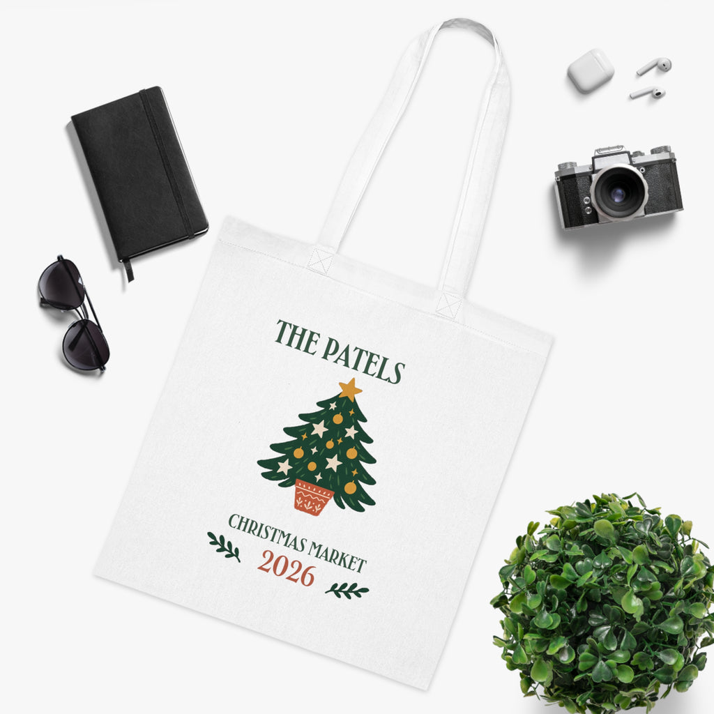 Personalised Christmas Market Cotton Tote Bag
