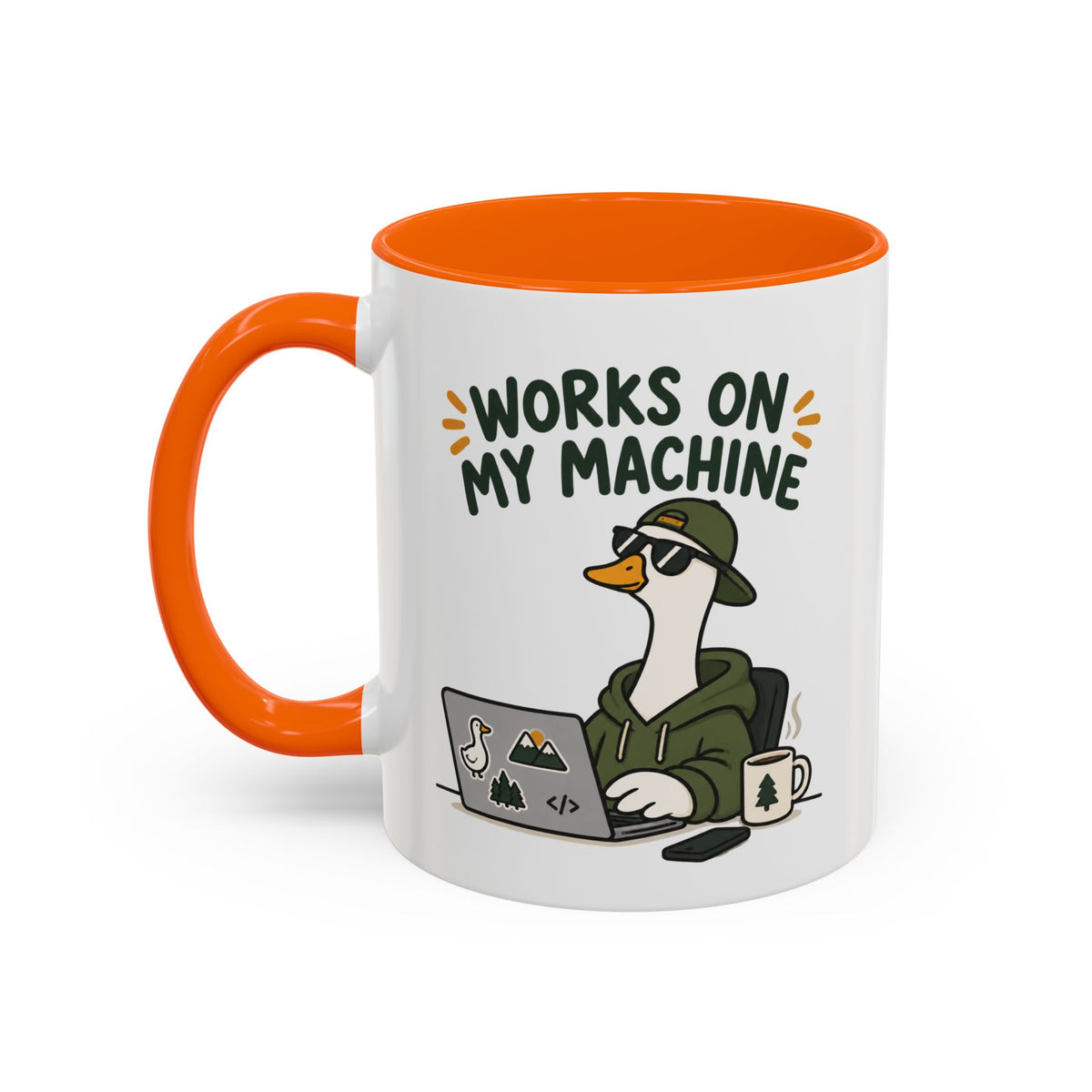 Works on My Machine goose accent mug – orange