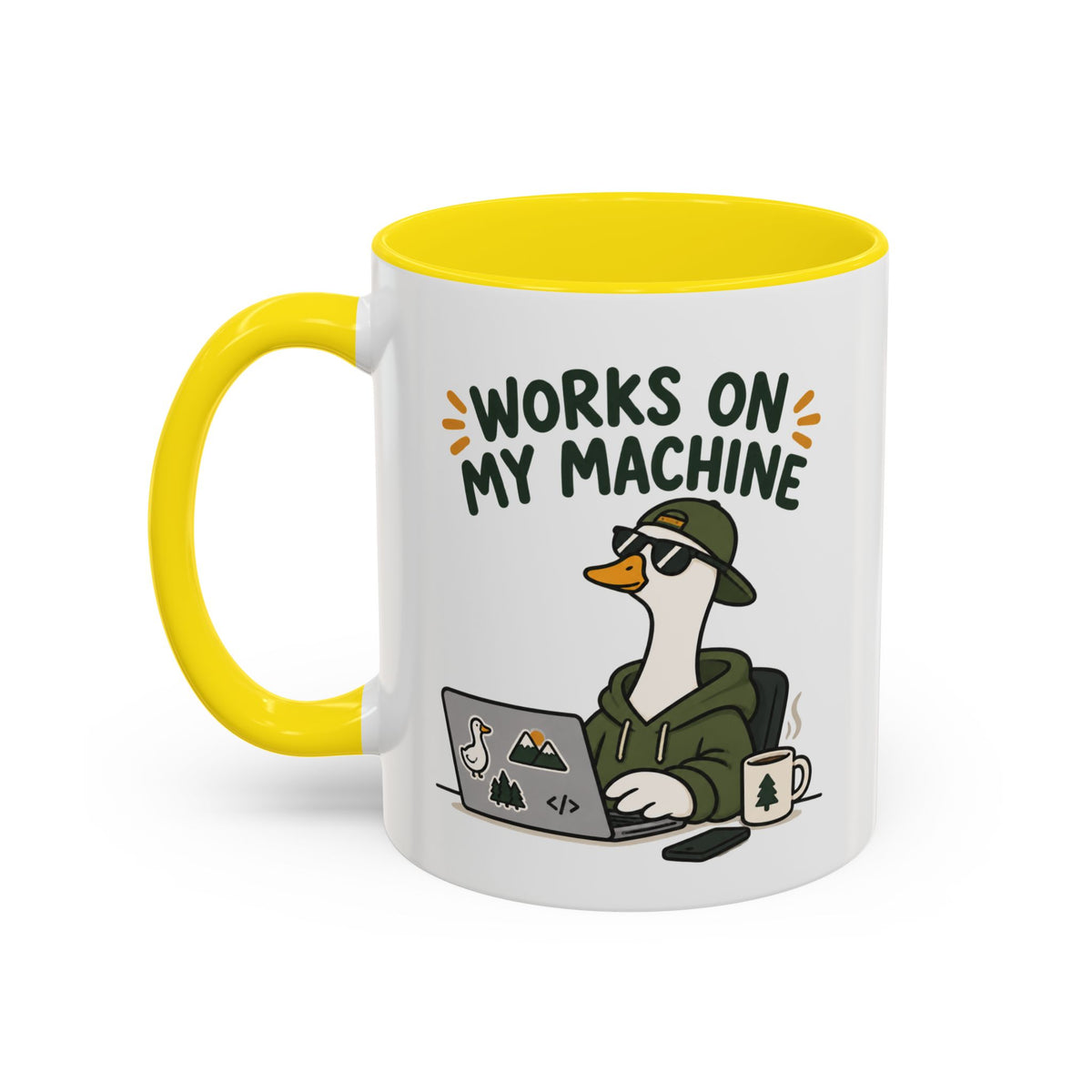 Works on My Machine goose accent mug – yellow
