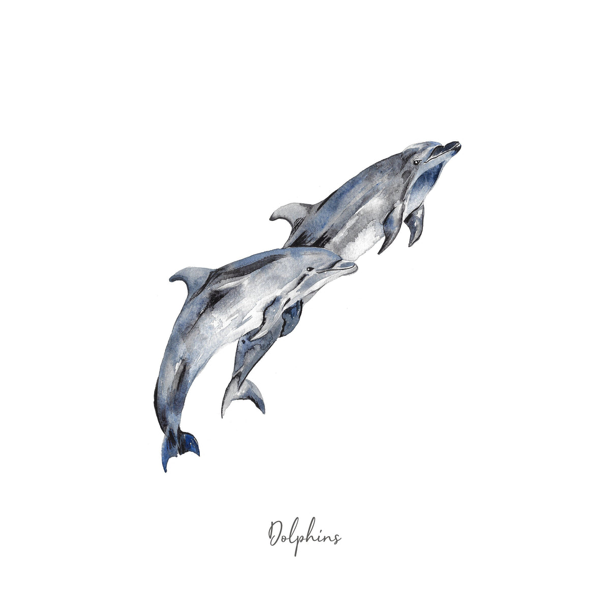 Personalised Dolphins Watercolour Art Print – view 3