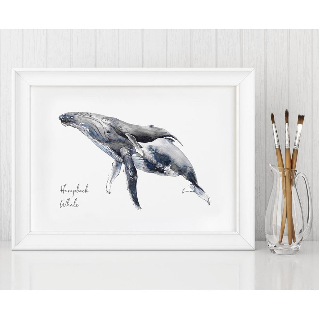 Personalised Humpback Whale Watercolour Art Print