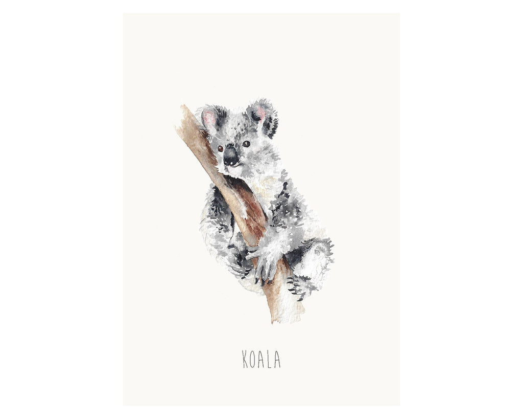 Personalised Koala Watercolour Wall Print – view 2