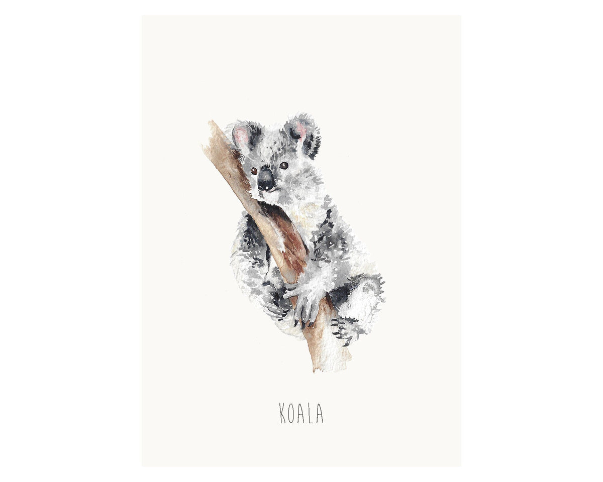 Personalised Koala Watercolour Wall Print – view 2